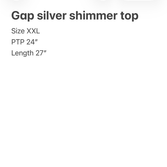 GAP Silver Metallic Shimmer Ruffle Sleeve Blouse Size XXL - Picture 6 of 6